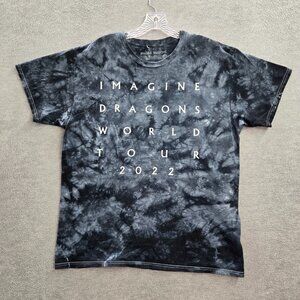 Imagine Dragons Men Shirt Large Gray Tie Dye‎ World Tour 2022 Tee